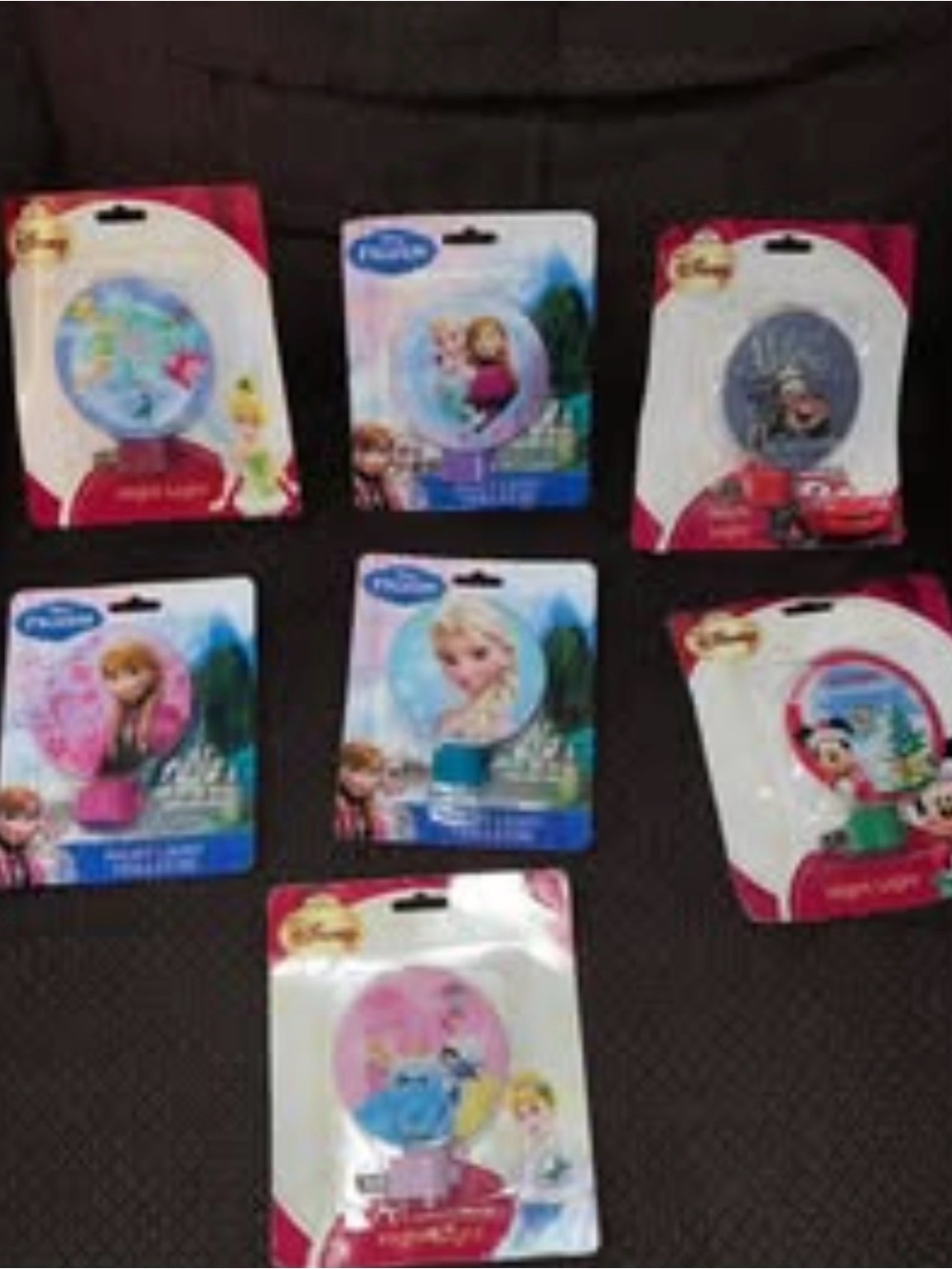 Disney Character Kids Night Lights — Pink, Blue, Red Options